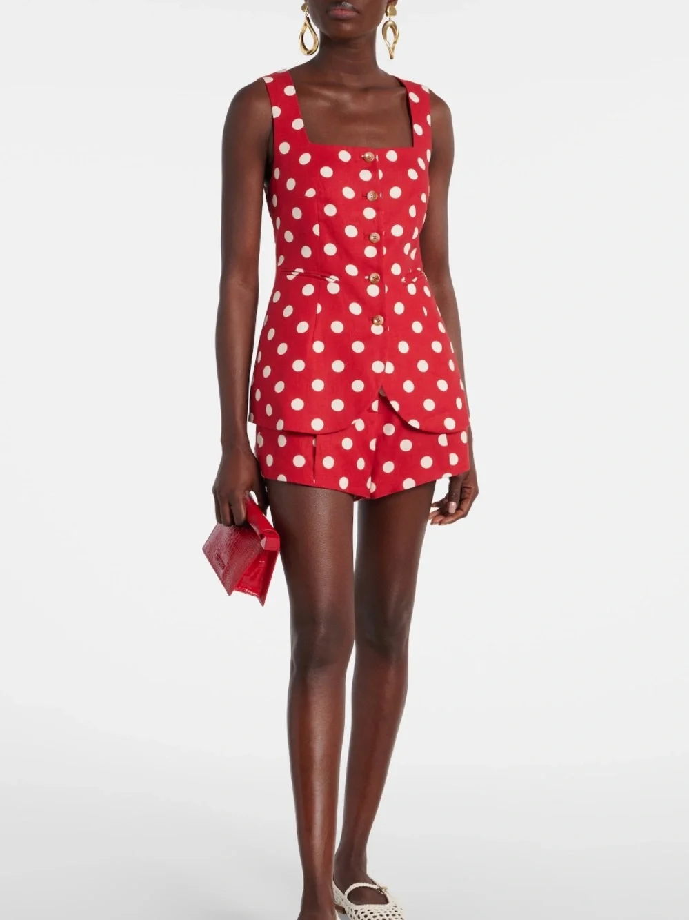 Posse the Label Red Polka Dot Linen Set